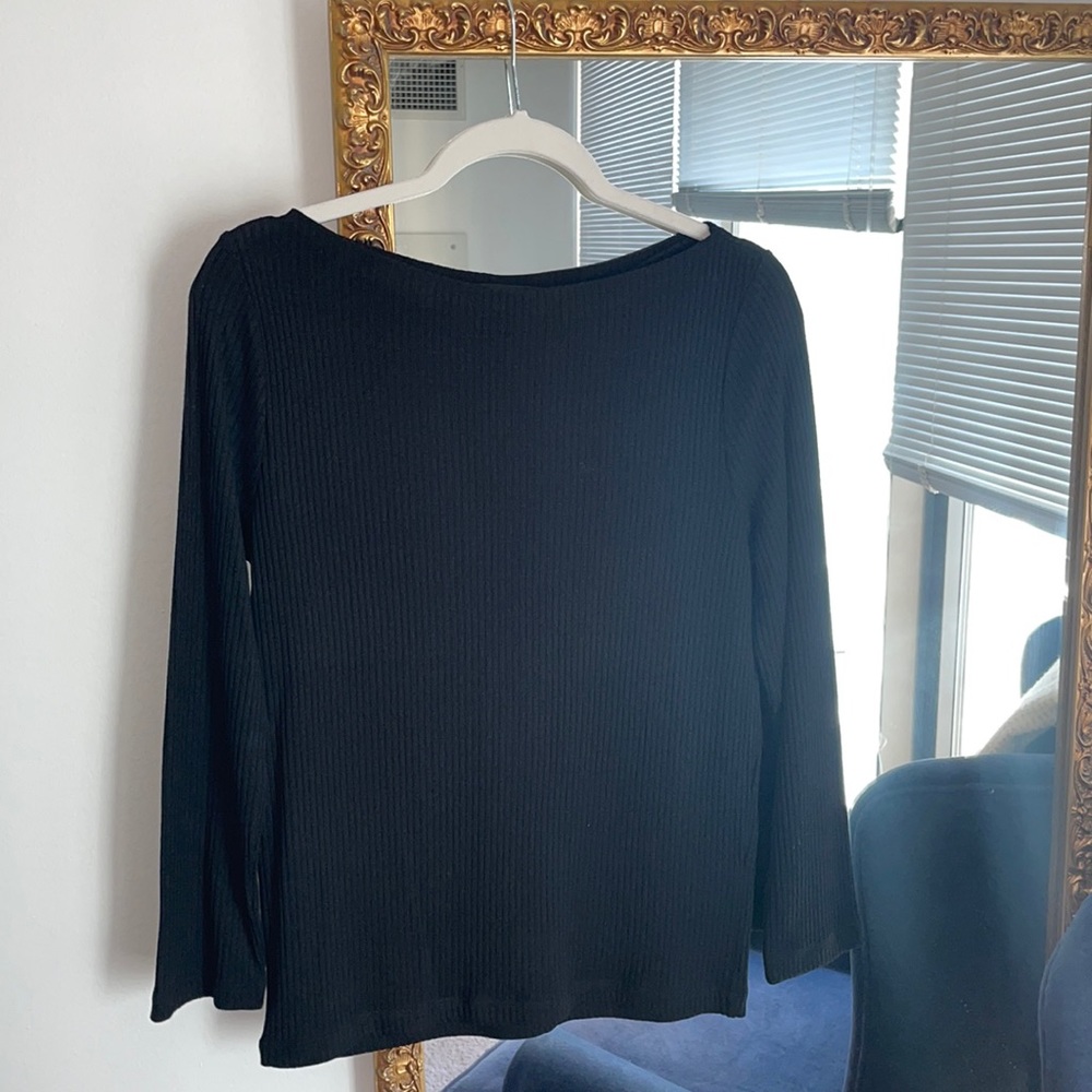 JCrew black ribbed long sleeve shirt